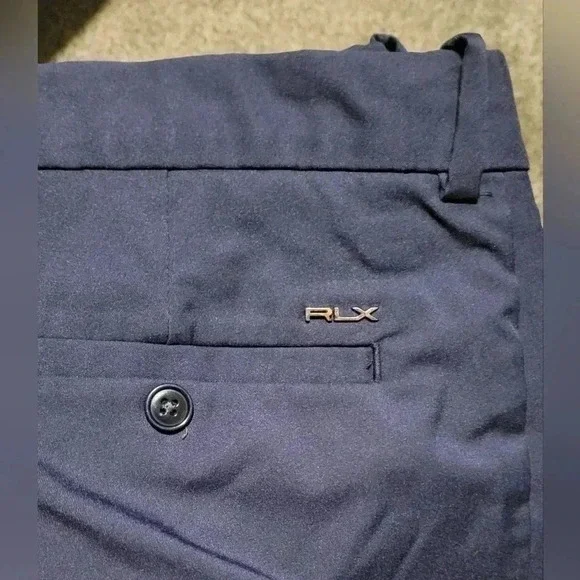 RLX Polo Ralph Lauren Golf Shorts Classic Navy Blue Stretch Wicking MENS 36 - Picture 7 of 10